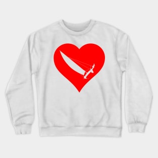 Red heart with catamaran Crewneck Sweatshirt